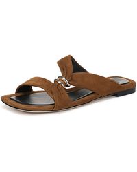 Vince - S Vilma Slide Sandal Elmwood Brown Suede 7.5 M - Lyst