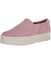 Vince - S Warren Platform Slip On Fashion Sneaker Pink Sand Suede 9 M - Lyst