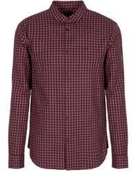 Emporio Armani - A | X Armani Exchange Regular Fit Yard Dyed Cotton Plaid Long Sleeve Button Down Shirt - Lyst