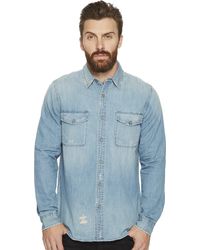 AG Jeans - Benning Long Sleeve Denim Shirt - Lyst