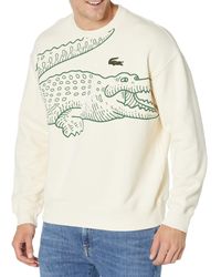 Lacoste - Long Sleeve Loose Fit Croc Crewneck Sweater - Lyst