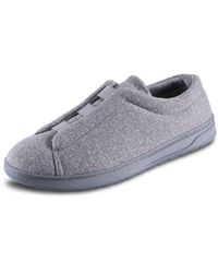 Isotoner - Indoor/outdoor Heathered Knit Brady Closed Back Slippers With Memory Foam Comfort And Heel Support - Lyst