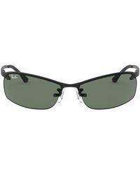 Ray-Ban Rb3179 Rectangular Metal Sunglasses for Men - Lyst