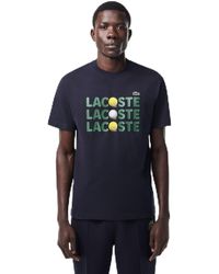 Lacoste - Short Sleeve Classic Fit Tee Shirt W Graphic On Front - Lyst