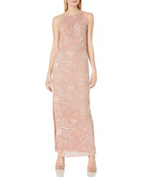aidan mattox embellished column gown