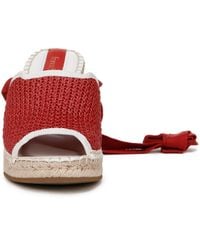 Franco Sarto - S Sierra Lace Up Espadrille Wedges Cherry Red 9 M - Lyst