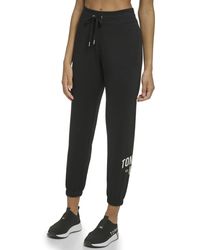 Tommy Hilfiger - Easy Fit Rib Waistband & Elastic Cuffs Printed Graphic On Side Calf Jogger - Lyst