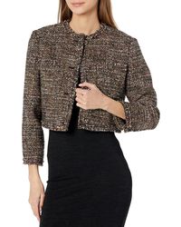 Theory - Womens Short Cropped Tweed Jacket - Lyst