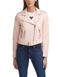 Levi's - Faux Leather Belted Motorcycle Jacket - Lyst