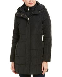 Cole Haan - Down Coat With Bib Front And Dramatic Hood - Lyst