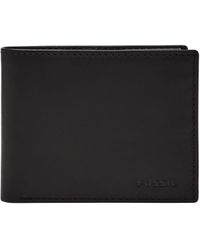 Fossil - Derrick Leather Rfid-blocking Bifold Passcase With Removable Card Case Wallet - Lyst