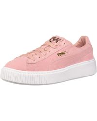puma pink satin trainers