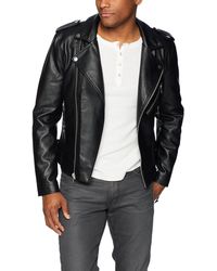 guess white leather jacket mens