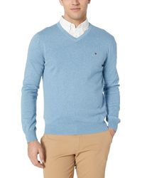 tommy hilfiger blue v neck sweater