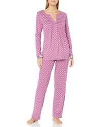 Lucky Brand Womens Plus Size Tassle Sleepshirt Multi Tile Floral Pajama Top