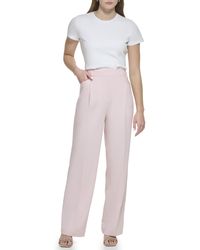 Calvin Klein - Multi Use Pockets Wide Leg Luxe Stretch Trousers - Lyst