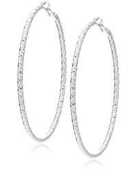 Nine West - Extra Large Textured Click-it Hoop Earrings - Lyst