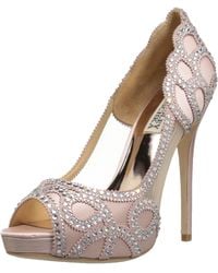 badgley mischka witney embellished peep toe pump
