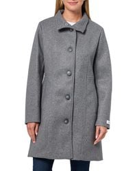 Calvin Klein - Faux Wool Coat – Long Button Front Dress Coat With Stand - Lyst
