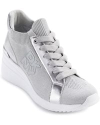 DKNY - Kasia Everyday Lace Up Wedge Sneaker - Lyst