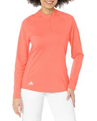 adidas - Standard Quarter Zip Long Sleever Golf Polo Shirt - Lyst