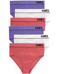 Hanes - Originals Seamless Stretchy Ribbed Hi-leg Bikini Panties Pack - Lyst