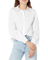 Karl Lagerfeld - Paris Poplin Long Sleeve Stripe Everyday Fashion Sport Blouse - Lyst