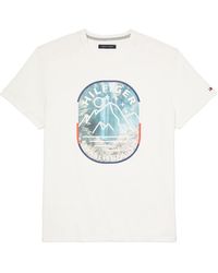 Tommy Hilfiger - Adaptive Graphic T Shirt With Magnetic-buttons At Shoulders - Lyst