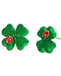 Betsey Johnson - Jewelry Paddy's Princess Shamrock Stud Earrings - Lyst