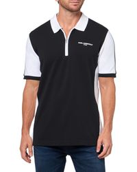 Karl Lagerfeld - Paris Color Blocking 1/4 Zip Collared Polo - Lyst