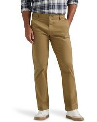 Lee Jeans - Extreme Motion Flat Front Regular Straight Pant Bronze 42w X 30l - Lyst