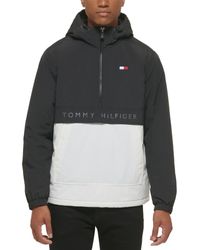 Tommy Hilfiger - Popoverjacke mit Fleece-Futter und Kapuze - Lyst