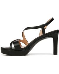 Naturalizer - S Abby Strappy Platform Dress Sandals Black Smooth 7 W - Lyst
