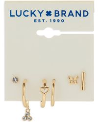 Lucky Brand - Gold-tone 6-pc. Set Pavé Single Earrings - Lyst