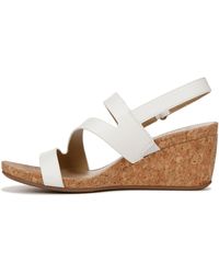 Naturalizer - S Adria Strappy Wedge Sandals White Smooth 8.5 M - Lyst