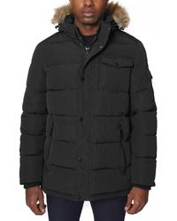 Nautica - Quilted Parka Jacket Removable Faux Fur Hood - Lyst