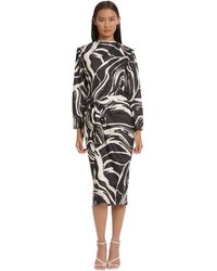 Donna Morgan - Dresses Long Sleeve Midi Wrap Dress - Lyst