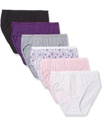 Hanes - Ultimate Womens 6-pack Breathable Cotton Hi-cut Panty Briefs - Lyst