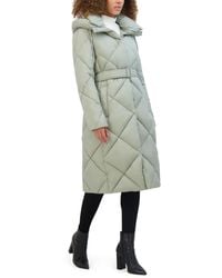 Kenneth Cole - Diamond Quilted Belted Puffer With Ultra Soft Plush Synthetic Fill - Lyst