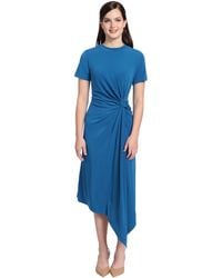 Maggy London - Short Sleeve Draped Front Matte Jersey Dress Career Office Workwear Event Occasion Guest Of - Lyst