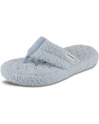 Isotoner - Cozy Plush Terry Knit Joey Thong Slippers With Enhanced Heel Cushion - Lyst