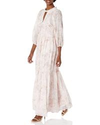 Calvin Klein - Long Sleeve Floral Print Gown - Lyst