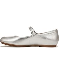 Naturalizer - S Maxwell-mj Mary Jane Round Toe Ballet Flats Silver Leather 9 W - Lyst