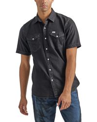 Wrangler - Short Sleeve Western Denim Shirt - Lyst