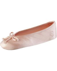 Isotoner - Womens Satin Ballerina With Bow - Lyst