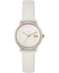 Lacoste - Reloj con Movimiento de Cuarzo de Tres Manecillas para Mujer Colección .12.12 Swift con Correa de Cuero Blanco - Lyst