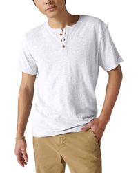 Lucky Brand - Short Sleeve Linen Henley Shirt - Lyst