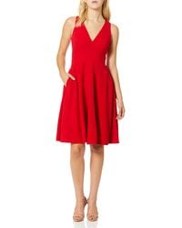 Dress the Population - Catalina Solid Sleeveless Fit & Flare Midi Dress - Lyst