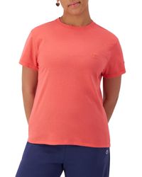 Champion - , Classic Tee, Extra Soft, Comfortable, Best T-shirt For , High Tide Coral C Logo, X-small - Lyst