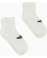 Emporio Armani - , 2-pack Ankle Socks, White, One Size - Lyst
